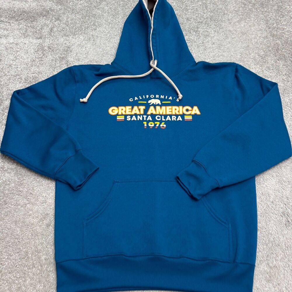 Tipsy California Great America Hoodie Pullover Sweatshirt Mens Mens Blue Fleece